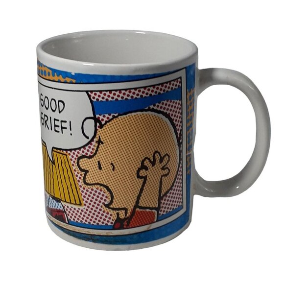 Charlie Brown Peanuts Coffee Good Grief Mug Cup 12 oz Diner White - Picture 5 of 5